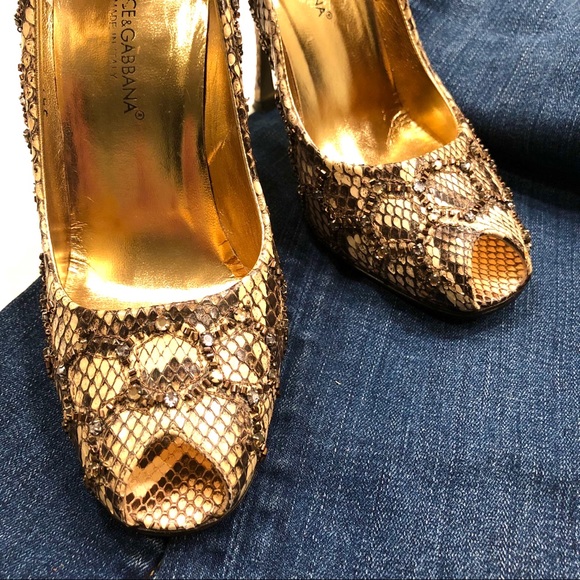 DOLCE & GABBANA Python Heels - Picture 2 of 11